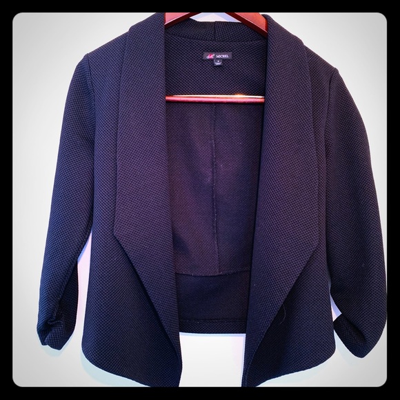 Michele Tops - **MICHEL** Black 3/4 sleeve blazer